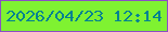 文字の大きさ：2、枠の色：8b4ec4、背景の色：7ff231、文字の色：018291 無料ブログパーツのブログ時計