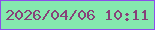 文字の大きさ：4、枠の色：8b4feb、背景の色：85e9ae、文字の色：874179 無料ブログパーツのブログ時計