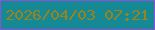 文字の大きさ：5、枠の色：8b51db、背景の色：158994、文字の色：9b831c 無料ブログパーツのブログ時計