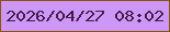 文字の大きさ：2、枠の色：8b530e、背景の色：cd98f5、文字の色：421b4a 無料ブログパーツのブログ時計