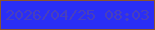 文字の大きさ：1、枠の色：8b542f、背景の色：2a2ef6、文字の色：483fbc 無料ブログパーツのブログ時計