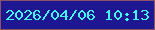 文字の大きさ：4、枠の色：8b5466、背景の色：1d1792、文字の色：48f3f3 無料ブログパーツのブログ時計