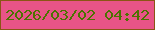 文字の大きさ：4、枠の色：8b5515、背景の色：e85487、文字の色：4c7301 無料ブログパーツのブログ時計