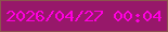文字の大きさ：3、枠の色：8b554d、背景の色：97186a、文字の色：ff00df 無料ブログパーツのブログ時計