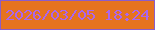 文字の大きさ：5、枠の色：8b5dca、背景の色：e6731f、文字の色：ab66ee 無料ブログパーツのブログ時計