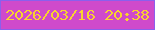 文字の大きさ：4、枠の色：8b5fec、背景の色：cf4acb、文字の色：f9d32e 無料ブログパーツのブログ時計
