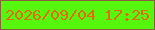 文字の大きさ：1、枠の色：8b603f、背景の色：55f80d、文字の色：e86906 無料ブログパーツのブログ時計