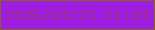 文字の大きさ：2、枠の色：8b611e、背景の色：9d1de1、文字の色：a12a8a 無料ブログパーツのブログ時計
