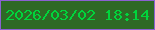 文字の大きさ：2、枠の色：8b61d2、背景の色：2e6926、文字の色：00d43c 無料ブログパーツのブログ時計