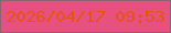 文字の大きさ：2、枠の色：8b6270、背景の色：e7517f、文字の色：e65310 無料ブログパーツのブログ時計