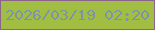 文字の大きさ：3、枠の色：8b638c、背景の色：a2be42、文字の色：7f93a8 無料ブログパーツのブログ時計