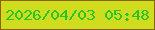 文字の大きさ：5、枠の色：8b6400、背景の色：cfdd1e、文字の色：29c428 無料ブログパーツのブログ時計