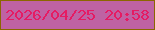 文字の大きさ：1、枠の色：8b6600、背景の色：bf62a3、文字の色：e51b63 無料ブログパーツのブログ時計