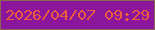 文字の大きさ：5、枠の色：8b6654、背景の色：8c169b、文字の色：eb5d3c 無料ブログパーツのブログ時計