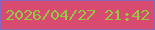 文字の大きさ：3、枠の色：8b67bc、背景の色：d84a70、文字の色：95c644 無料ブログパーツのブログ時計