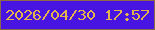 文字の大きさ：2、枠の色：8b684a、背景の色：4714e2、文字の色：e3b34e 無料ブログパーツのブログ時計