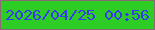 文字の大きさ：1、枠の色：8b6872、背景の色：2ecd26、文字の色：353bef 無料ブログパーツのブログ時計