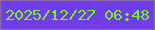 文字の大きさ：1、枠の色：8b68ae、背景の色：703de9、文字の色：77f523 無料ブログパーツのブログ時計