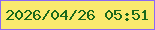 文字の大きさ：5、枠の色：8b68f5、背景の色：faea6e、文字の色：1a681b 無料ブログパーツのブログ時計