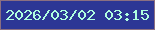 文字の大きさ：4、枠の色：8b6f81、背景の色：2c3695、文字の色：afffe0 無料ブログパーツのブログ時計