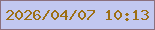 文字の大きさ：2、枠の色：8b707e、背景の色：c2c8f0、文字の色：9d6f16 無料ブログパーツのブログ時計