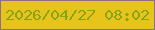 文字の大きさ：5、枠の色：8b7184、背景の色：e7c41a、文字の色：86a31a 無料ブログパーツのブログ時計