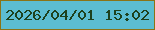 文字の大きさ：4、枠の色：8b7316、背景の色：5cbdd1、文字の色：1d421e 無料ブログパーツのブログ時計