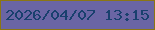 文字の大きさ：1、枠の色：8b7613、背景の色：6a65a4、文字の色：19406e 無料ブログパーツのブログ時計