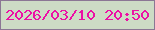 文字の大きさ：2、枠の色：8b7794、背景の色：cddcc5、文字の色：ec0fa5 無料ブログパーツのブログ時計