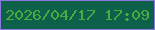 文字の大きさ：2、枠の色：8b77e0、背景の色：0d614a、文字の色：4baa42 無料ブログパーツのブログ時計
