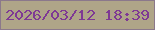 文字の大きさ：2、枠の色：8b788b、背景の色：afa588、文字の色：7e3a94 無料ブログパーツのブログ時計
