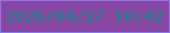 文字の大きさ：2、枠の色：8b78e9、背景の色：8947a5、文字の色：148680 無料ブログパーツのブログ時計