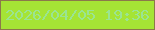 文字の大きさ：2、枠の色：8b794a、背景の色：a5e435、文字の色：9ae492 無料ブログパーツのブログ時計