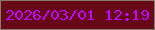 文字の大きさ：5、枠の色：8b7c6a、背景の色：680918、文字の色：bf06fe 無料ブログパーツのブログ時計