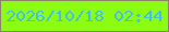 文字の大きさ：3、枠の色：8b8267、背景の色：8cfc12、文字の色：44bfe5 無料ブログパーツのブログ時計