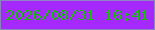 文字の大きさ：5、枠の色：8b84c0、背景の色：a528fc、文字の色：17bd09 無料ブログパーツのブログ時計