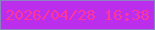 文字の大きさ：3、枠の色：8b84c4、背景の色：ba2eec、文字の色：fe359d 無料ブログパーツのブログ時計