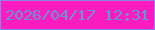 文字の大きさ：2、枠の色：8b85e8、背景の色：fe1bbf、文字の色：6894d2 無料ブログパーツのブログ時計