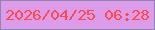 文字の大きさ：1、枠の色：8b86b2、背景の色：dc9cea、文字の色：fd494d 無料ブログパーツのブログ時計