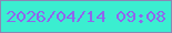 文字の大きさ：4、枠の色：8b86b5、背景の色：3beed0、文字の色：8f66ed 無料ブログパーツのブログ時計