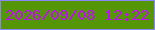 文字の大きさ：2、枠の色：8b87fa、背景の色：549606、文字の色：c00df4 無料ブログパーツのブログ時計