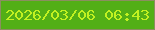 文字の大きさ：1、枠の色：8b8e60、背景の色：52af16、文字の色：c1f121 無料ブログパーツのブログ時計