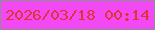 文字の大きさ：2、枠の色：8b8f8d、背景の色：f249f5、文字の色：dc3437 無料ブログパーツのブログ時計