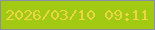 文字の大きさ：3、枠の色：8b8fa4、背景の色：a3ca13、文字の色：ecd644 無料ブログパーツのブログ時計