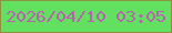 文字の大きさ：1、枠の色：8b9242、背景の色：62e160、文字の色：bc60b1 無料ブログパーツのブログ時計