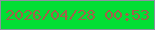 文字の大きさ：1、枠の色：8b92a1、背景の色：02de34、文字の色：a1604a 無料ブログパーツのブログ時計