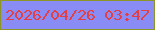 文字の大きさ：5、枠の色：8b9627、背景の色：888cf4、文字の色：e53f46 無料ブログパーツのブログ時計