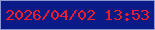 文字の大きさ：1、枠の色：8b97ce、背景の色：0a1a86、文字の色：ef1c2a 無料ブログパーツのブログ時計