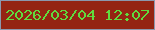 文字の大きさ：3、枠の色：8b98ae、背景の色：942413、文字の色：60db3e 無料ブログパーツのブログ時計