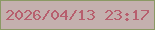 文字の大きさ：1、枠の色：8b9964、背景の色：c4b0ae、文字の色：b75f6e 無料ブログパーツのブログ時計